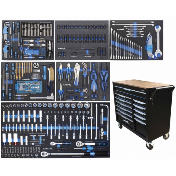 Įrankių vežimėlis 12 stalčių su 356 įrankiais Įrankių vežimėlis 12 stalčių su 356 įrankiais